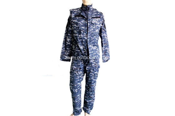 Buy Blue Camouflage Twill Fabric BDU tactical Uniform 3 Piece Set For Kuwait Army online manufacture
