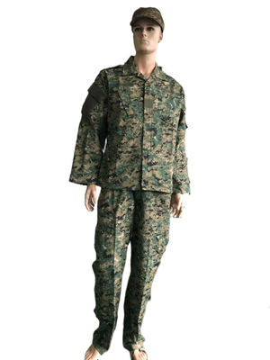 Buy Woodland Camouflage Nylon Cotton 50 / 50 ACU Jacket and Pants for Chile Army online manufacture