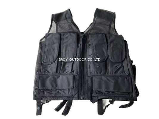 Buy Polyester Black Security Tactical Vest With Zippers And Buttons online manufacture