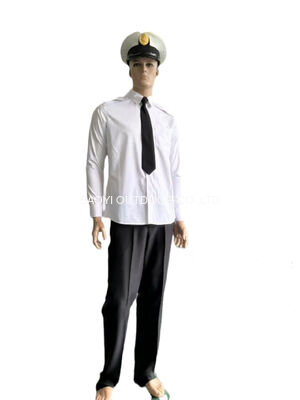 Buy Long Sleeve Security Uniform Professional White Shirt And Black Trousers Security Uniform With Tie For Police School Students online manufacture