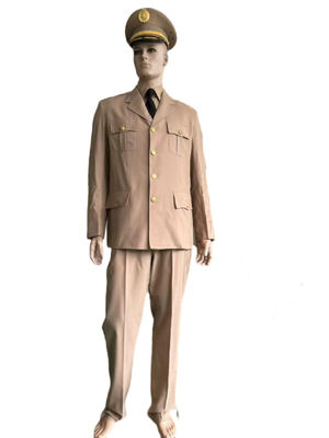 Buy Polyester Cotton Fabric Khaki Shirts And Trousers Ceremonial Suit For Men online manufacture