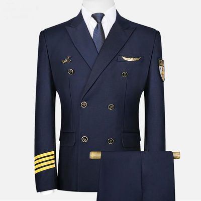 Buy Dark Blue Navy Ceremonial Uniform 100% Polyester With Straight Legged Trousers online manufacture