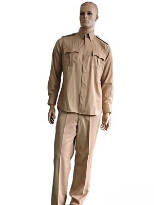 Buy Military Dress Simple And Elegant Classic Khaki Officer'S Dress Uniform Set Wool Polyester Blend Shirt And  Pants Ceremonial Uniform online manufacture