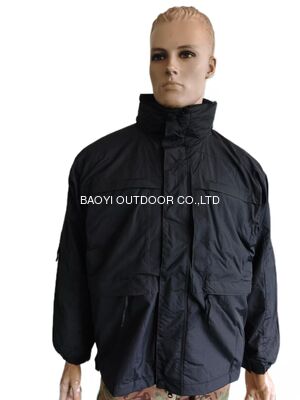 Buy Stealth Black tactical Parka With Detachable Thermal Liner And Utility Pockets Tactical Jacket online manufacture