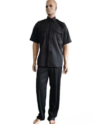 Buy Black Security Uniform Set With Short Sleeve And Straight Leg Trousers Tactical Uniform On Duty Workwear online manufacture
