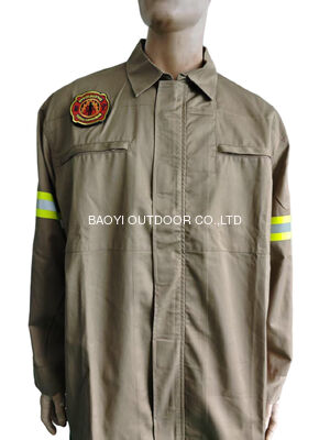 Buy Fire Fighting Work Outerwear Flame Retardant Heat Resistant Advanced Material With Reflective Strips tactical Uniform Clothing online manufacture