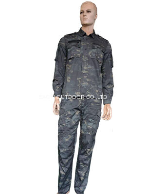 Buy Poly Cotton Lightweight Uniform Set Night Pattern Camo Jacket and Trousers Waterproof Breathable tactical Uniform Clothing For Soldiers online manufacture